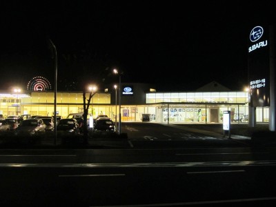 夜になると観覧車が見えます