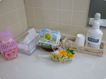 お手洗いも気持ちよく使用して頂けるように小さな気配り。