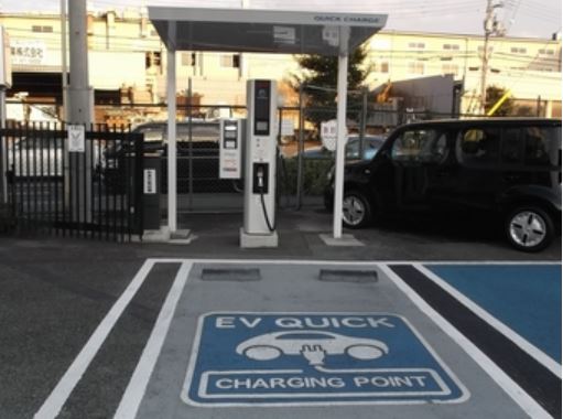 電気自動車用の急速充電器も設置しております。