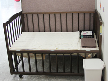 ベビーベッドも有り、赤ちゃんのおむつ替えも安心。