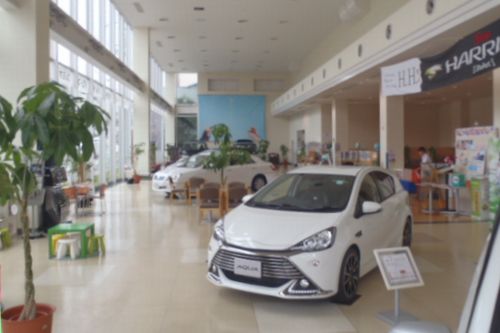 天井が高く広々としたショールームです。