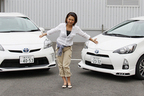 今井優杏さんとプリウス TRD スポルティーボ（左）／アクア TRD スポルティーボ（右）