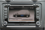 VW ゴルフ ブルー e モーション　動力伝達の状況はモニターで見ることが出来る
