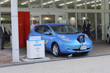 ”LEAF to Home”で充電中の日産リーフ