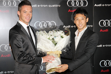 アウディ ジャパン「ルマン24時間レース2012 優勝報告レセプション」Audi アンドレ・ロッテラー選手とトヨタ 中嶋 一貴選手