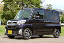 ダイハツ  新型「タントカスタム RS "SA"」[ボディカラー：ナイトシャドーパープルクリスタルメタリック(新色)]　エクステリア