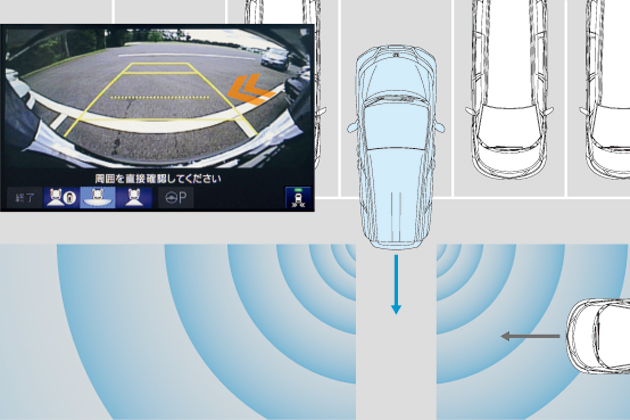 ホンダ 新型オデッセイ Hondaスマートパーキングアシスト 後退出庫サポートイメージ