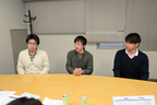 （左から）増田竣亮さん（岩手大学）／磯田薫さん（日本大学）／甲斐亜偉人さん（立命館大学）