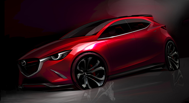 【スクープ！ マツダ 次期 新型「デミオ」(マツダ2)】「マツダ 跳(MAZDA HAZUMI)」[次世代コンパクトカーコンセプトモデル]　イメージスケッチ1