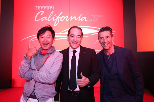 石田純一氏・フェラーリ マネージングディレクター ジュゼッペ・カッターネオ氏・パンツェッタ・ジローラモ氏/フェラーリ「カルフォルニアT」ジャパンプレミア発表会の模様7