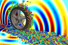 横浜ゴムが受賞したシミュレーション技術で捉えた回転するタイヤ周りの空気の渦流れ構造と音響波