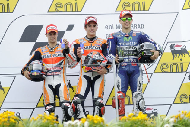 優勝：マルケス　2位ペドロサ　3位：ロレンソ／2014年　MotoGP 第9戦　ドイツGP