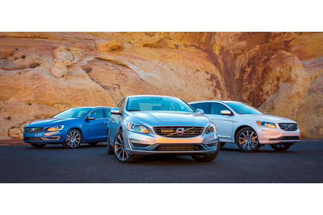 左から）Volvo V60、S60、XC60（写真は米国仕様車）