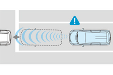 ホンダ「オデッセイ」先行車発進お知らせ機能 作動イメージ図　