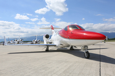 EBACEの展示会場（ジュネーブ）に到着したHondaJet