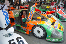 ピットに並ぶ歴代マツダロータリーレーシングカー