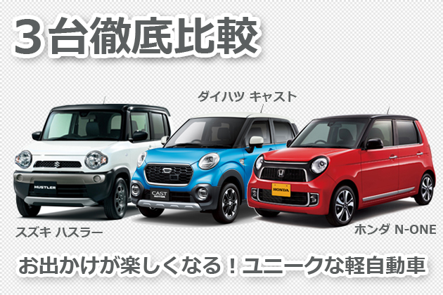 キャスト ハスラー N Oneを徹底比較 お出かけが楽しくなる ユニークな軽自動車 1 4 徹底比較 人気新型車比較年 Mota