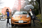 日産 リーフでこれから伊豆高原へドライブ！左が今井優杏さん、右が藤島知子さん