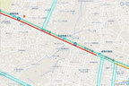 通れた道マップ 赤い線は渋滞を表す