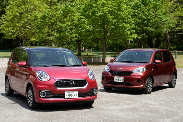 (左から)DAIHATSU BOON CILQ(ダイハツ ブーン シルク) ”Gパッケージ SA II”、TOYOTA PASSO(トヨタ パッソ) X ”Gパッケージ”