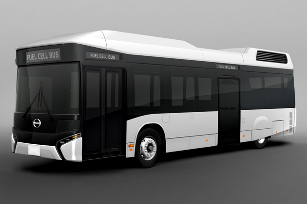 ミラーが無いバスのイメージ:FUEL CELL BUS (フューエル セル バス)