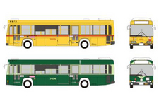 都電7000形デザインを都営バスにラッピングした「さよなら都電7000形記念バス」のイメージ