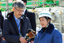 東京外かく環状道路（関越～東名）シールドマシン発進式にて、小池百合子都知事