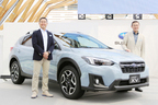 スバル 新型XV 発表会にて、（左）株式会社SUBARU 商品企画本部プロジェクトゼネラルマネージャー 井上正彦氏（右）株式会社SUBARU 代表取締役社長 吉永泰之氏