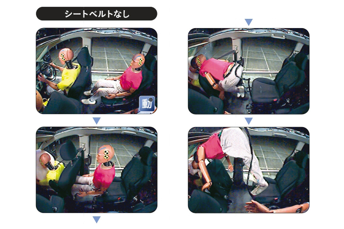 衝撃 着用率36 後席シートベルト非着用は危険すぎる 運転手はサンドウィッチ状態 画像ギャラリー No 6 業界先取り 業界ニュース 自動車ニュース22国産車から輸入車まで Mota