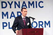 コンラッド東京（港区東新橋）で行われた「自動走行システム向け高精度3次元地図データの提供に向けた事業会社化について」の会見の様子