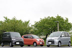 （左）日産 ルークス／（中）日産 モコ／（右）スバル ルクラ