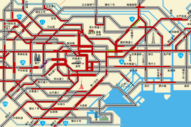 東日本大地震発生時の東京の渋滞状況