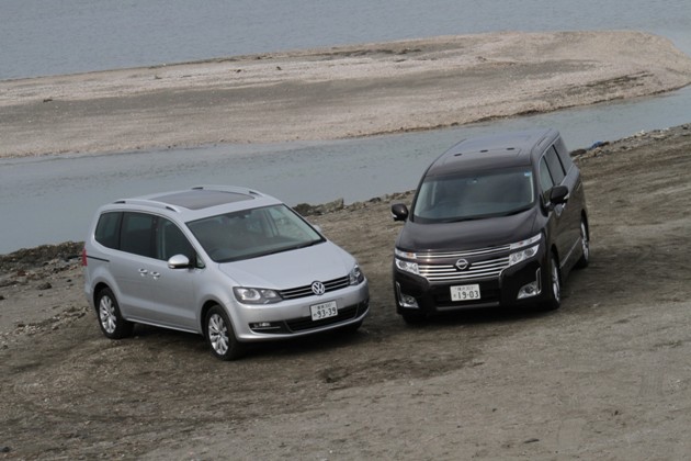 日独人気ミニバンガチンコ対決!! 日産 エルグランドvsフォルクスワーゲン シャラン