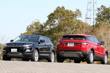 RANGE ROVER EVOQUE Prestige[左]とRANGE ROVER EVOQUE COUPE Pure[右]の並び