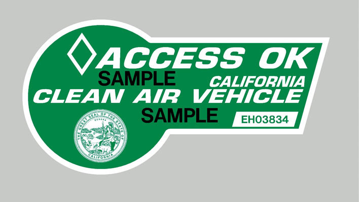 カリフォルニア州で“エコカー”に貼られるCLEAN AIR VEHICLE公認のステッカー【SEMAショー2017】