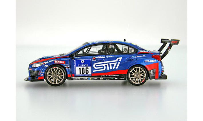 ニュル24時間レースで優勝したスバル WRX STIの1/43ミニカーを数量限定