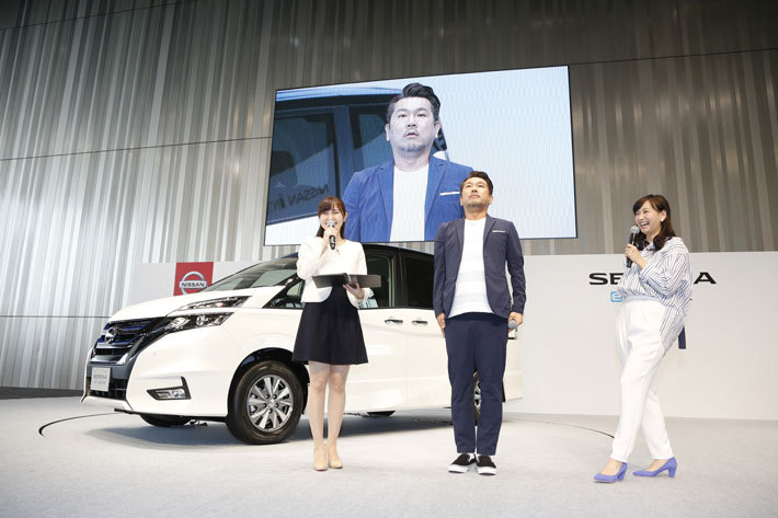 お笑い芸人FUJIWARAの”フジモン”こと藤本敏史さんと、 タレントの”ミキティ”こと藤本美貴さん＜日産 新型セレナe-POWER 発表披露会[2018年2月28日(水)／会場：日産自動車グローバル本社ギャラリー(神奈川県横浜市)]＞