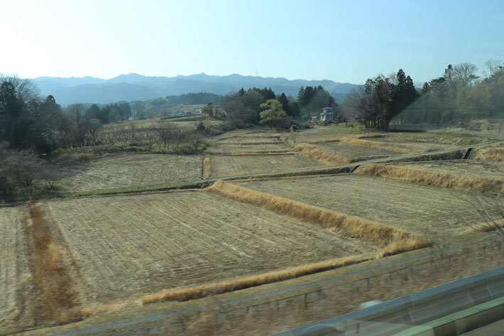 除染が行われ、きれいに草刈された休耕田[2018年3月26日(月)／福島県双葉郡浪江町周辺にて]