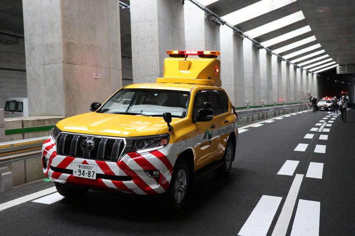 市川市域 消防訓練／防災施設[2018年5月15日(火)／東京外かく環状道路(外環道：三郷南IC～高谷JCT間：2018年6月2日開通予定) 報道陣向け現場公開]