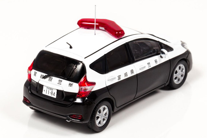 ダイキャスト製1/43スケール(約10cm)、日産 ノート (E12) 2017 宮城県警察所轄署小型警ら車両