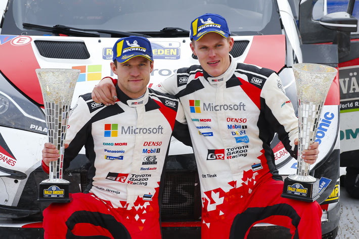 WRC 第2戦 ラリー・スウェーデン デイ4 タナックが今季初優勝でドライバー選手権をリード チームもマニュファクチャラー選手権首位に立つ