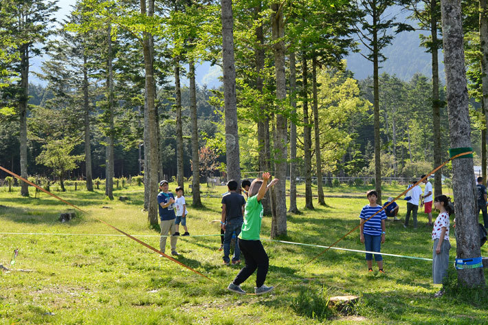 スラックライン／【三菱「スターキャンプ 2019 in 朝霧高原」／2019年5月25日・26日／会場：ふもとっぱらキャンプ場(静岡県富士宮市)】