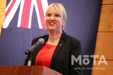 駐日オーストラリア大使館 商務部 コミッショナー(南オーストラリア州担当) サリー・タウンゼンド氏／「2019ブリヂストン ワールド ソーラーチャレンジ」国内出場チーム壮行会[2019年8月27日火曜日／会場：オーストラリア大使館(東京都港区)]