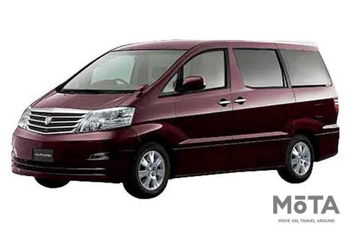 ▲トヨタ 初代アルファード（2002年5月22日発売）