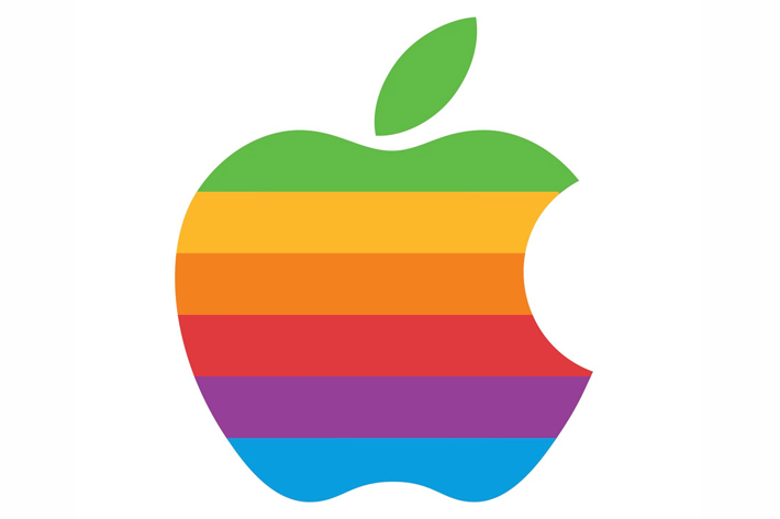 昔はレインボーカラーだったアップルのロゴ