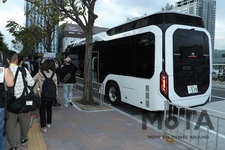 東京モーターショー2019　無料シャトルバスに使われるトヨタ SORA(FCV：燃料電池バス)