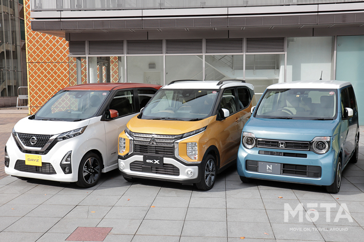 2019-2020 日本カー・オブ・ザ・イヤー 10ベストカーにノミネートされた（左から）日産 デイズ、三菱 eK X、ホンダ N-WGN