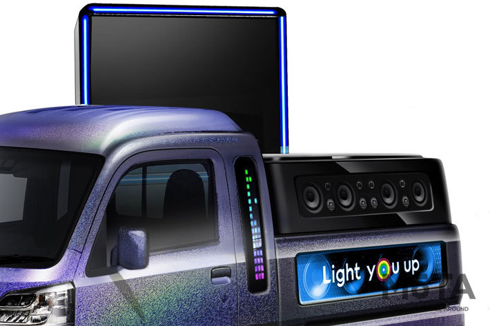 DJブースの後ろは巨大モニターか