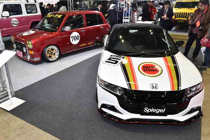 キャラクターが異なる2台の軽カーにもマッチするシュピーゲルの車高調はやっぱりスゴイ 東京オートサロン 東京オートサロン Mota