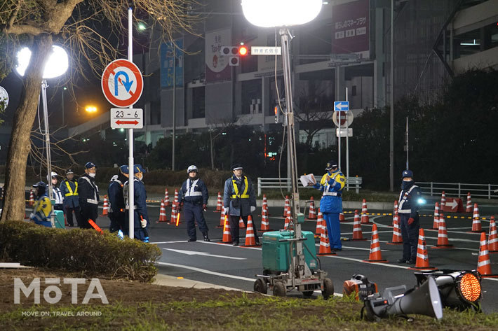 東京オートサロン2020会場・幕張メッセ駐車場前の一斉検問・取り締まりシーン[2020年1月11日深夜撮影]